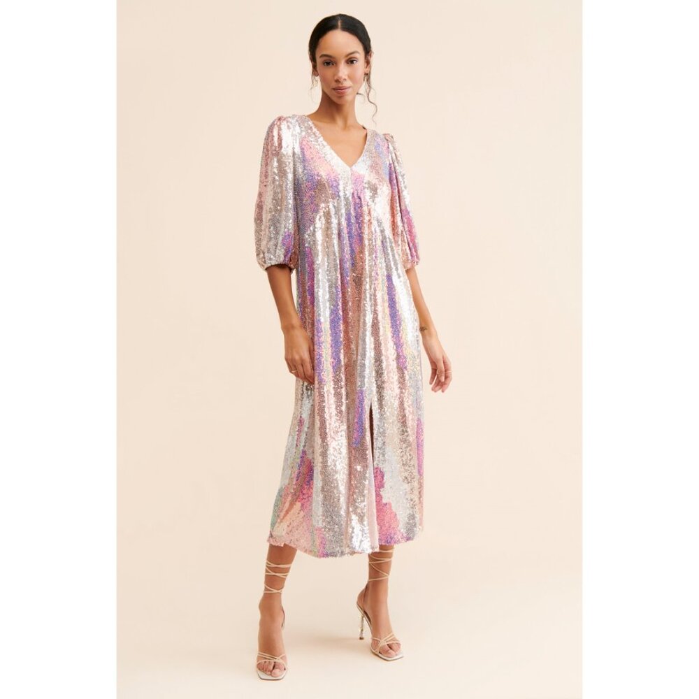 SALTWATER LUXE Women's Turner Midi Dress Size S In Silver